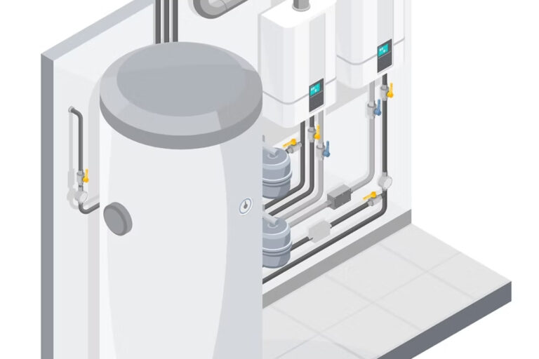 Smartes Heizkörperthermostat – Heizung mit Solarstrom steuern Schematische Darstellung: Warmwasserspeicher mit intelligentem Heizstab, der Überschussstrom der Photovoltaikanlage für Warmwasser nutzt